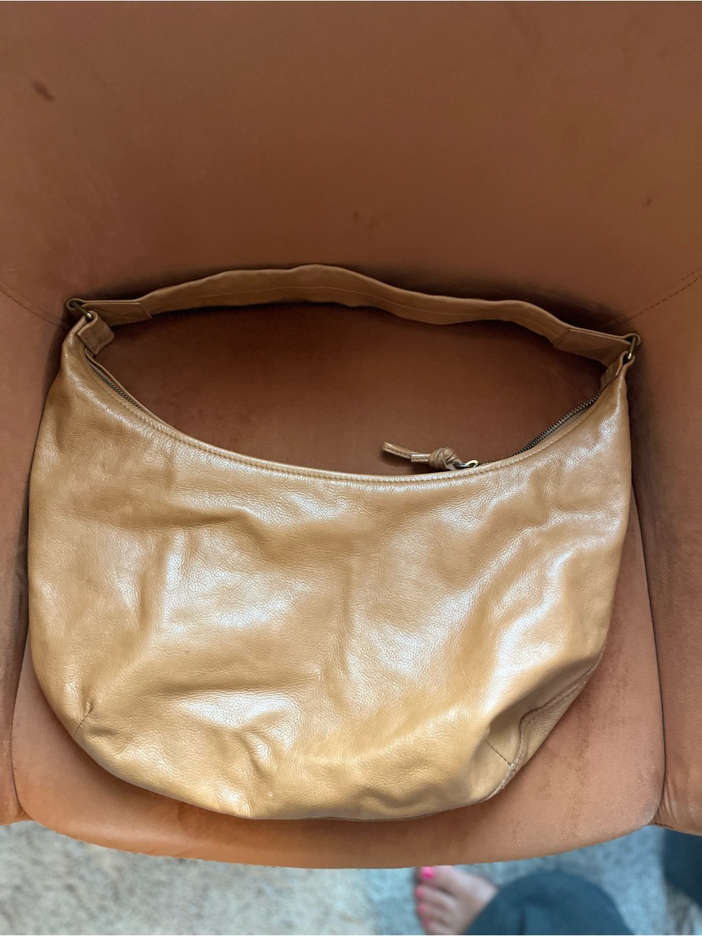 Madewell Classic Tan Leather Hobo Bag